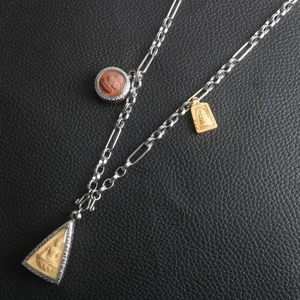 Stainless Steel Thai Buddha Amulet Chain Only Without Pendant Long Short Link Silver Color Religious Jewelry For Men Women