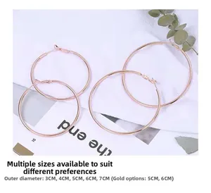 Polished stainless steel hoop earrings in various sizes ranging from 3cm up to 7cm diameter