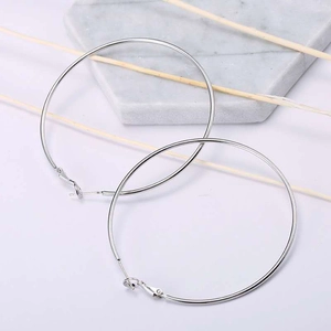 Minimalist 316L Stainless Steel Hoop Earrings For Women Large Round Geometric Polished Circle Earrings Daily Party Fashion Jewelry