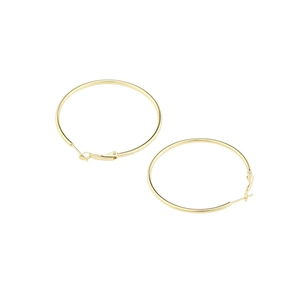 Classic large golden 316L stainless steel hoop earrings with secure latch back closure