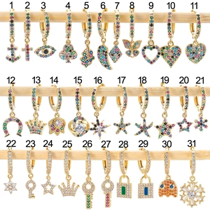 Diverse 18K vergoldete Ohrhänger mit Zirkonia Kristallen in verschiedenen Designs