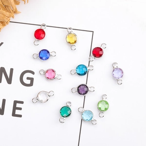 Set van 12 kleuren kristallen geboortesteen hangers met dubbele lussen voor DIY-sieraden maken