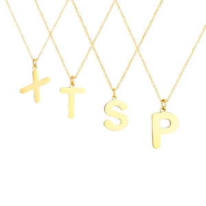 Collana Minimalista in Acciaio Inossidabile con Pendente a Lettera Iniziale A-Z per Donna Gioiello Regalo Alfabeto Placcato Oro