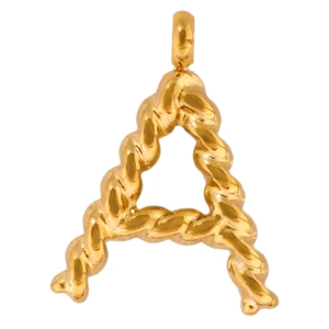 Vergoldeter 18k Buchstaben-Anhänger im Seil-Design für DIY-Halsketten und Schmuck