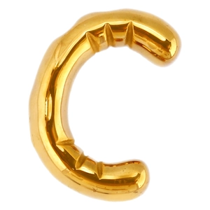 Polished gold 304 stainless steel bubble letter pendant with textured irregular surface