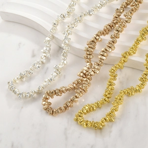 Irregular volcanic stone style gold-plated spacer beads in silver, rose gold, and gold
