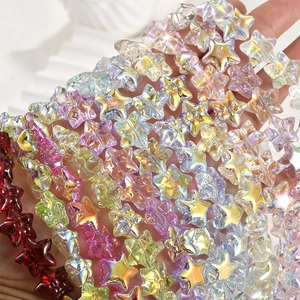 Cuentas de Vidrio Estrella AB Iridiscentes DIY Hilos para Creación de Joyas Estrella de Cinco Puntas de Vidrio Material de Artesanía
