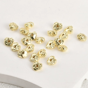 Nugget shaped 14k gold plated copper spacer beads for DIY jewelry making and crafts
