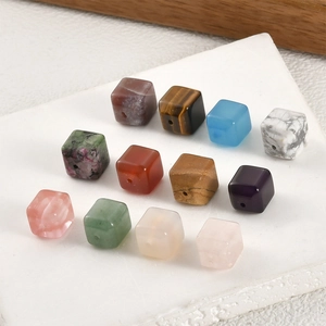 Polished natural crystal cube spacer beads for DIY bracelet and necklace jewelry making