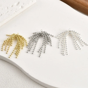 Pendenti con nappe a perline in rame placcato oro 14k per creazione di orecchini fai da te