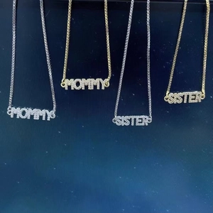 Verstellbare MOMMY und SISTER Armbänder mit funkelndem Zirkonia in Gold und Silber-Optik