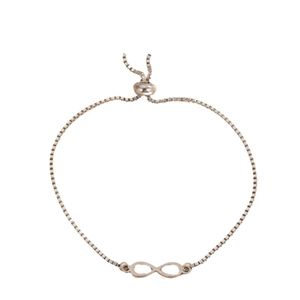 Minimalistische goudkleurige infinity armband met verstelbare schuifsluiting voor dames