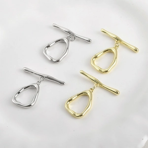 Chiusura a T Triangolo Irregolare Rame Placcato Oro 14K Argento Connettore per Collana Bracciale DIY Accessori Gioielli