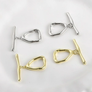 Chiusure a levetta OT minimaliste placcate in oro 14k e argento per creazione gioielli