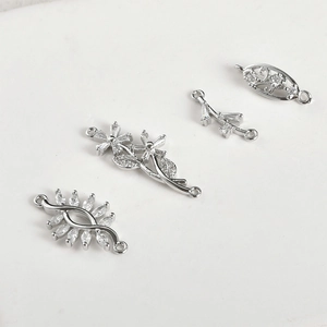Connettori per gioielli 14k placcati oro con zirconi per bracciali e collane DIY