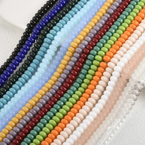 Cuentas espaciadoras de vidrio de 5x8mm de colores para bisutería y pulseras DIY