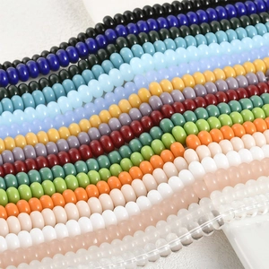 Cuentas de vidrio de 5x8mm en forma de ábaco para pulseras y joyería artesanal
