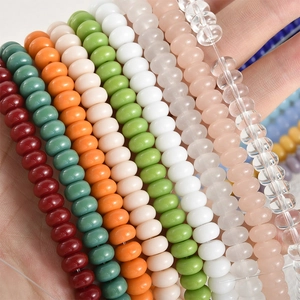 Cuentas de Ábaco de Vidrio Cuentas Espaciadoras de Rondelle para Pulsera Collar de Bricolaje Fabricación de Joyas Artesanías Hechas a Mano Accesorios Coloridos