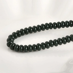 Macro de cuentas de vidrio abaco verde oscuro 5x8mm para pulseras y collares artesanales