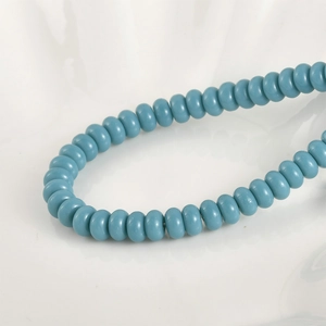 Macro de cuentas de vidrio azul de 5x8mm para hacer pulseras y collares de bricolaje