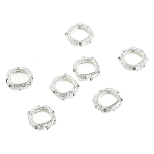 Perline distanziatrici quadrate con zircone verde per creazione di gioielli fai-da-te 14k