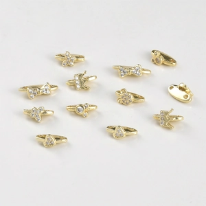 14k vergoldete Schmetterling und Herz Schmuckverbinder mit Zirkonia für DIY Bastelarbeiten