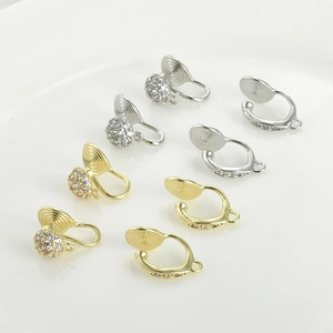 Orecchini a Clip a Spirale in Rame Zirconia Per Orecchie Senza Buco Oro Argento DIY Gioielli Accessori