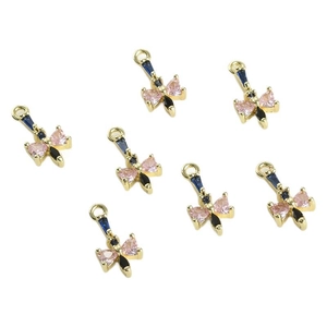 Ciondolo libellula con zirconi placcato oro 14k per creazione di gioielli fai da te
