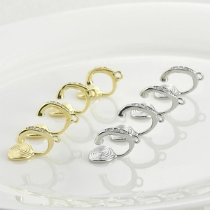 Set di componenti per orecchini a clip con zirconi in oro e argento per bigiotteria