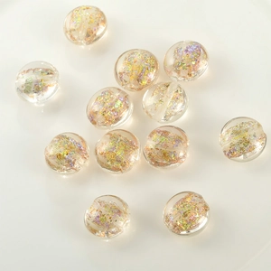 Flat round opal foil glass beads for DIY jewelry making of bracelets and necklaces