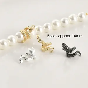 14k gold plated snake charms for 10mm DIY jewelry making in gold silver and black