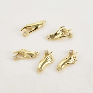 14k gold plated palm evil eye pendants for DIY bracelet and necklace jewelry making