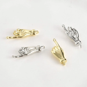14k gold plated palm hand pendants in gold and silver for jewelry making
