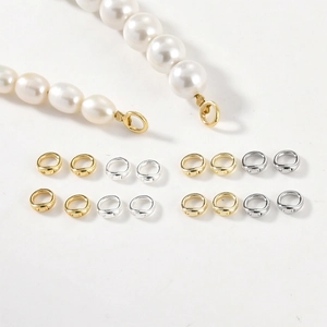 14k vergoldete Kupfer Oval Verschlüsse für DIY Perlenketten und Armbänder