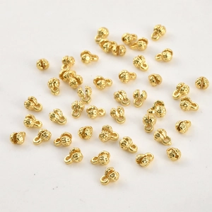 Terminales de cuentas martilladas en oro de 14k y cubrenudos plegables para joyería artesanal