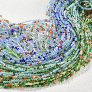 Colorful 2mm faceted glass seed beads strands for DIY jewelry making and necklaces