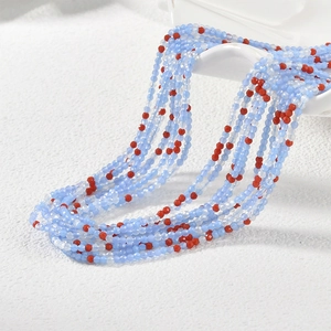 2mm light blue and red faceted glass beads for DIY jewelry making and handmade crafts