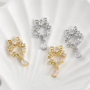 Kupfer Zirkonia Schmetterling Kranz Herz Wassertropfen Anhänger DIY Schmuckherstellung Zubehör Für Damen Eleganten Romantischen Stil