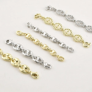 14k gold-filled pig nose coffee bean chain extension with dual lobster clasps