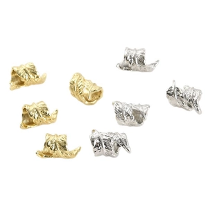 14k gold plated feather leaf charm spacer beads for DIY bracelets and necklaces