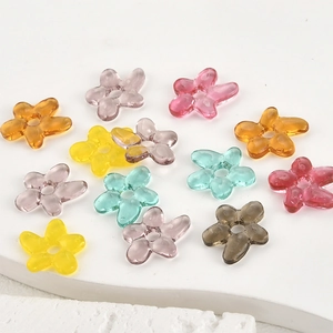 Handmade Glass Flower Beads Five Petal Flower Large Hole Loose Beads For DIY Bracelet Necklace Earring Jewelry Making