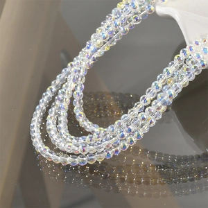 Iridescent mermaid glass bubble beads for DIY jewelry making with transparent AB finish