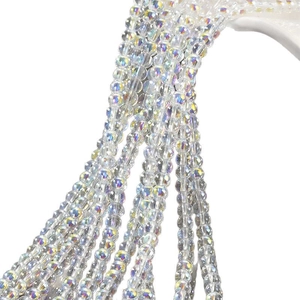 Iridescent crystal glass bubble beads with AB coating for DIY jewelry making