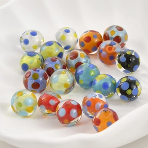 Bunte Polka-Dot Lampwork Glasperlen für DIY Halsketten und Armbänder Basteln