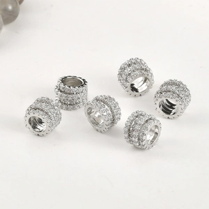 Set di 6 distanziatori in placcato oro 14k con micro-pavé di cristalli per gioielli