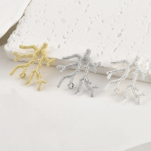 14k gold and silver coral branch charms for DIY jewelry making earrings and necklaces