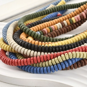 Bunte 4x8mm poröse Vulkanstein-Heishi-Perlen für DIY-Handwerk und Schmuckherstellung