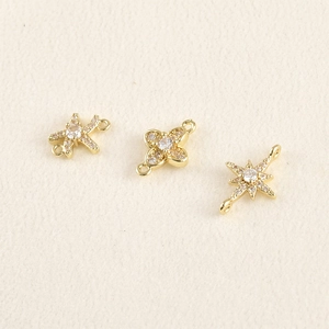 14k vergulde koperen hangers met zirkonia voor het maken van DIY sieraden