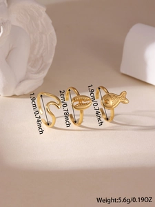 Guida dettagliata alle taglie e al peso per il set di 3 anelli placcati oro 18K