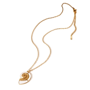 Damesketting van 18K verguld roestvrij staal met een hanger in de vorm van een slak